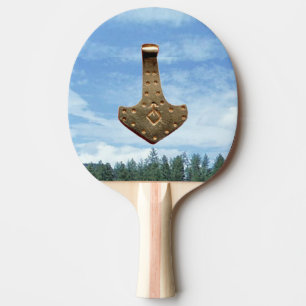Gold Thor Hammer trees ping pong paddle