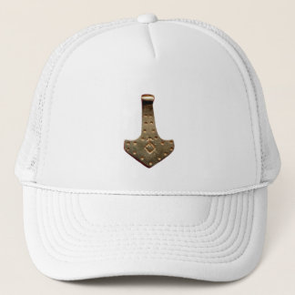 Gold Thor Hammer white hat