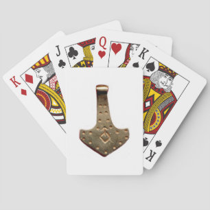Gold Thor Hammer white Poker playing cards