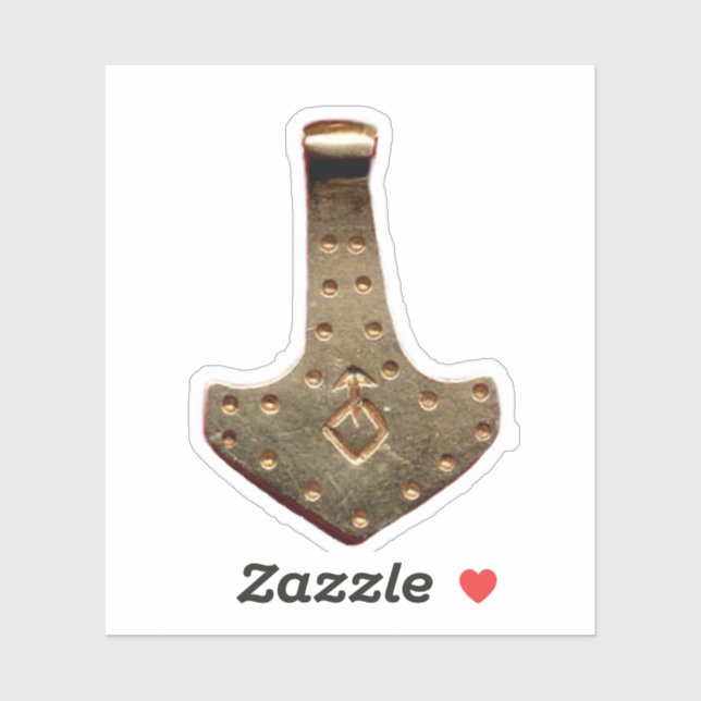 Gold Thor's Hammer contour sticker (Sheet)