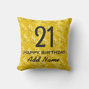 $ Gold $ Throw Pillow