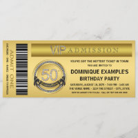 Gold Ticket VIP 50th Birthday Party