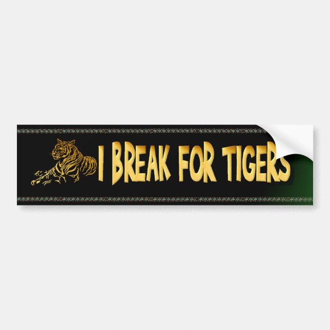 Gold Tiger Bumper Sticker (Front)
