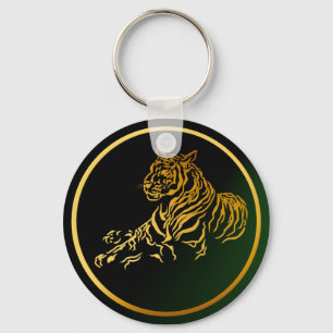 Gold Tiger Keychain