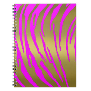 Gold Tiger Stripes Pink Notebook