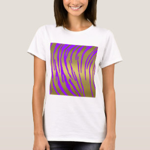 Gold Tiger Stripes Purple T-Shirt