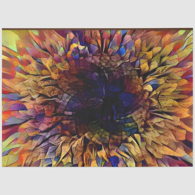 Gold Tiger Sunflower Elegant Collection Tissue Paper (Front)