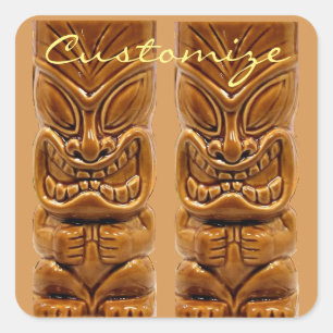 Gold Tiki Sculpture Thunder_Cove Air Freshener Square Sticker