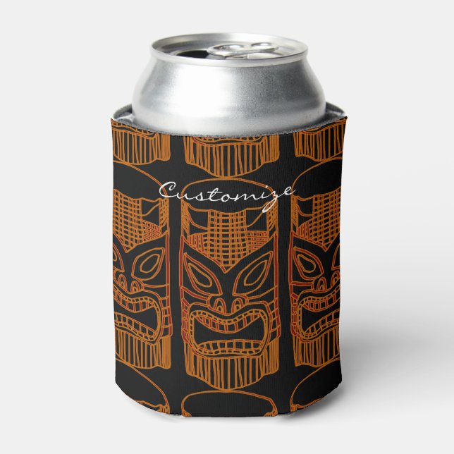 Gold Tiki Sculpture Thunder_Cove Can Cooler (Can Front)