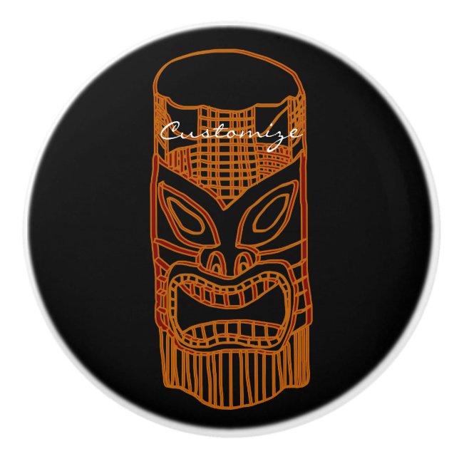 Gold Tiki Sculpture Thunder_Cove Ceramic Knob (Front)