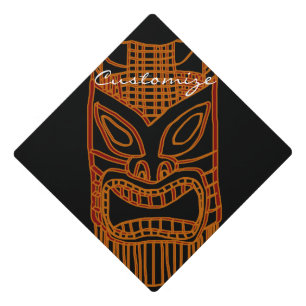 Gold Tiki Sculpture Thunder_Cove Graduation Cap Topper