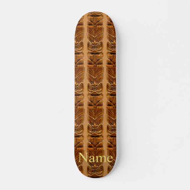 Gold Tiki Sculpture Thunder_Cove  Skateboard (Front)