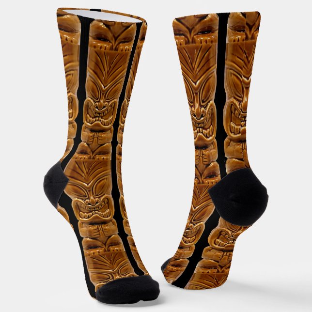 Gold Tiki Sculpture Thunder_Cove  Socks (Angled)