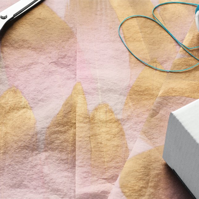 Gold Tipped Pink Feathers Tissue Paper (Creator Uploaded)