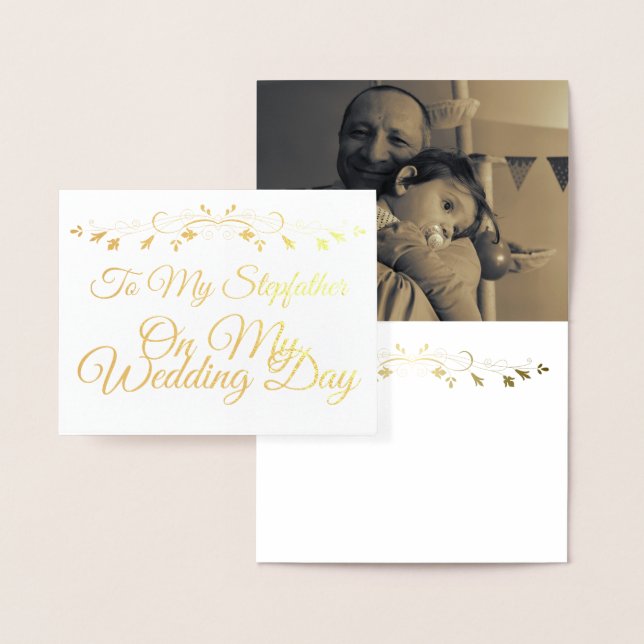 Gold To My Stepfather on my Wedding Day Foil Card (Display)
