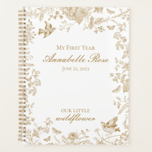 Gold Toile De Jouy Vintage Floral My First Year Planner