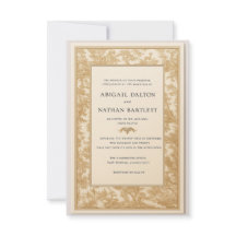 Gold Toile Wedding Invitation (Gilded Heirloom)