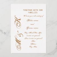 “Gold Tone Lettering”Wedding
