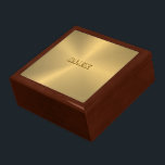 Gold Tone Metallic Texture Gift Box<br><div class="desc">Shiny metallic gold texture image print with customizable and optional text.</div>