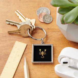 Gold Tone Scorpio Scorpion Symbol Zodiac Keychain