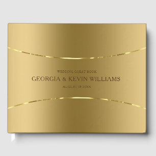 Gold tones background shiny gold accents guest book