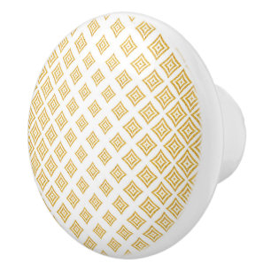 Gold Tones Geometric Shapes Ceramic Knob