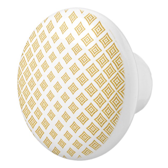 Gold Tones Geometric Shapes Ceramic Knob (Right)