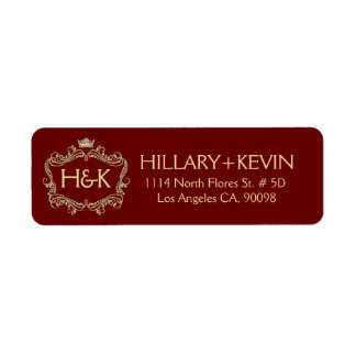 Gold Tones Glitter Crown & Floral Frame Label