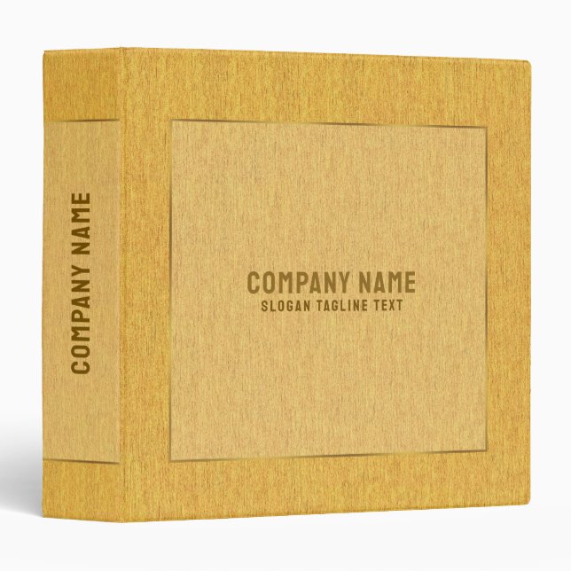 Gold tones linen texture simple gold frame binder (Front/Spine)