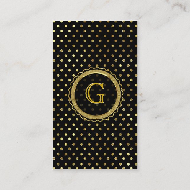 Gold Tones PolkaDot Seamless Pattern Business Card (Front)