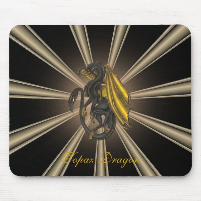 Gold Topaz Dragon Mousepad (Front)