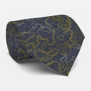  Gold Topography Neck Tie