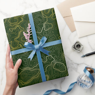Gold Topography Wrapping Paper
