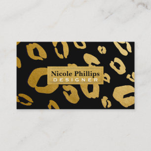 Gold & TOUTE COULEUR Leopard Cheetah Carte de visi