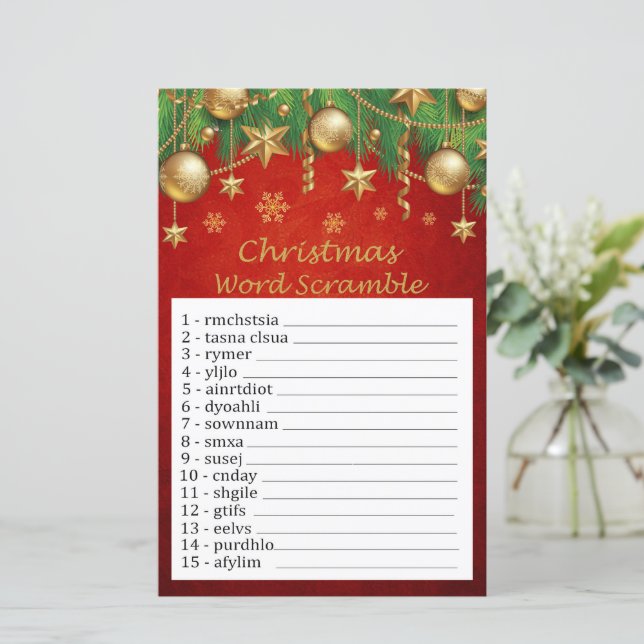 Gold toys christmas word scramble game (Standing Front)