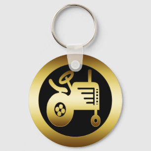 GOLD TRACTOR KEYCHAIN