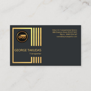 Gold Transport Routes Cargo Truck Service Business Card