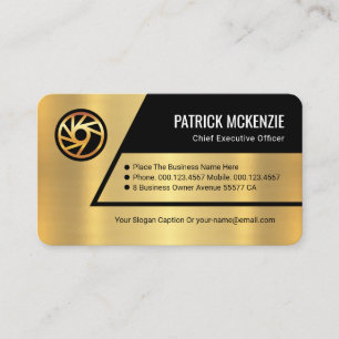 Gold Trapezium Layers Business Owner Business Card