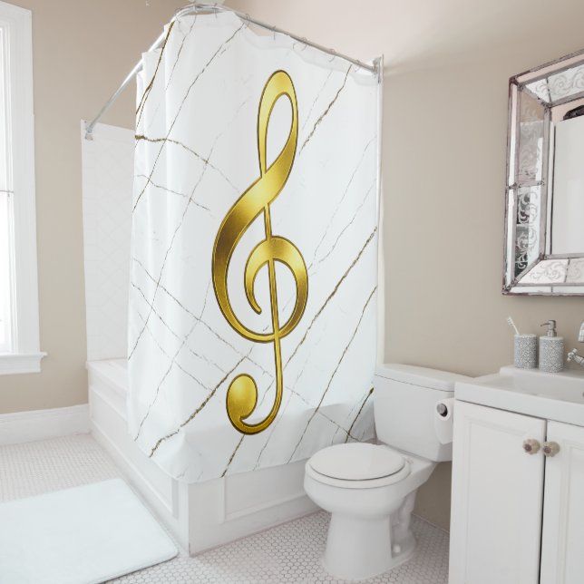 Gold Treble Clef Marble Home Decor (In Situ)