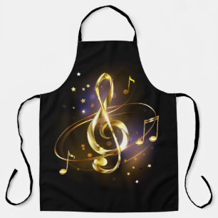 Gold Treble Clef Music Apron