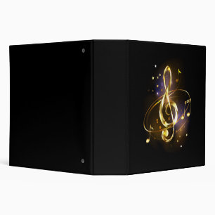 Gold Treble Clef Music Binder