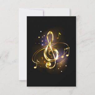 Gold Treble Clef Music Card
