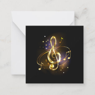 Gold Treble Clef Music Card
