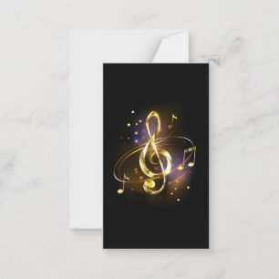 Gold Treble Clef Music Card