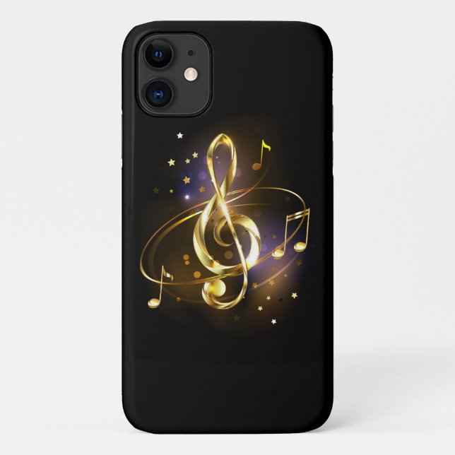 Gold Treble Clef Music Case-Mate iPhone Case (Back)