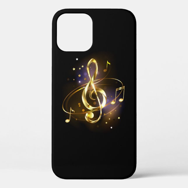 Gold Treble Clef Music Case-Mate iPhone Case (Back)