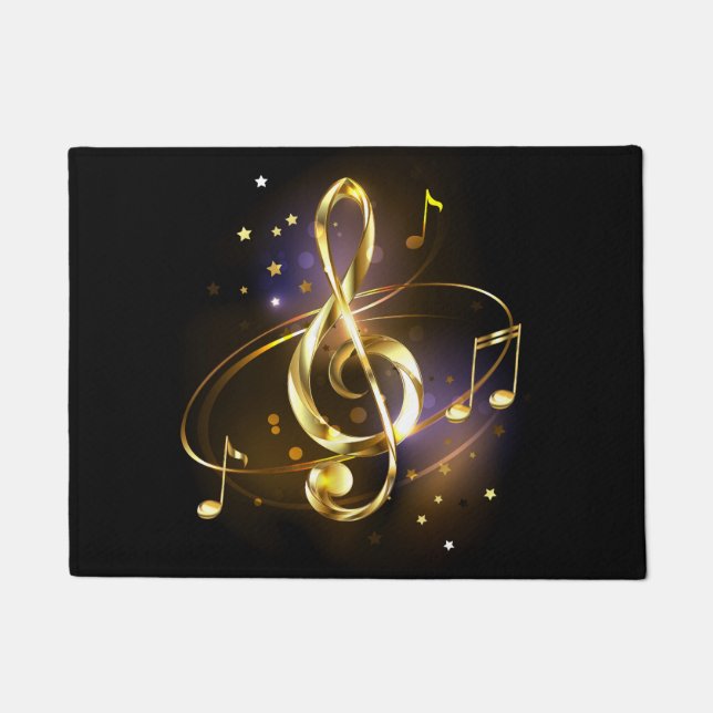 Gold Treble Clef Music Doormat (Front)