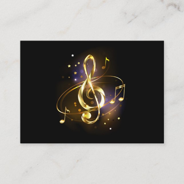Gold Treble Clef Music Enclosure Card (Front)