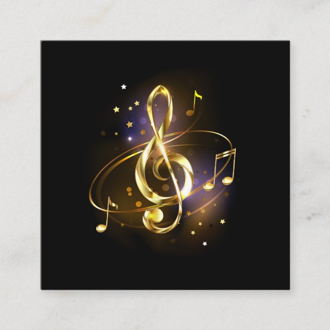 Gold Treble Clef Music Loyalty Card (Front)