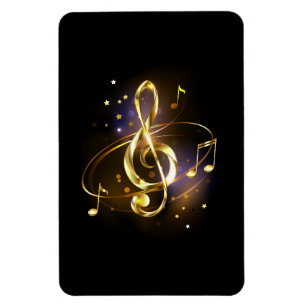 Gold Treble Clef Music Magnet